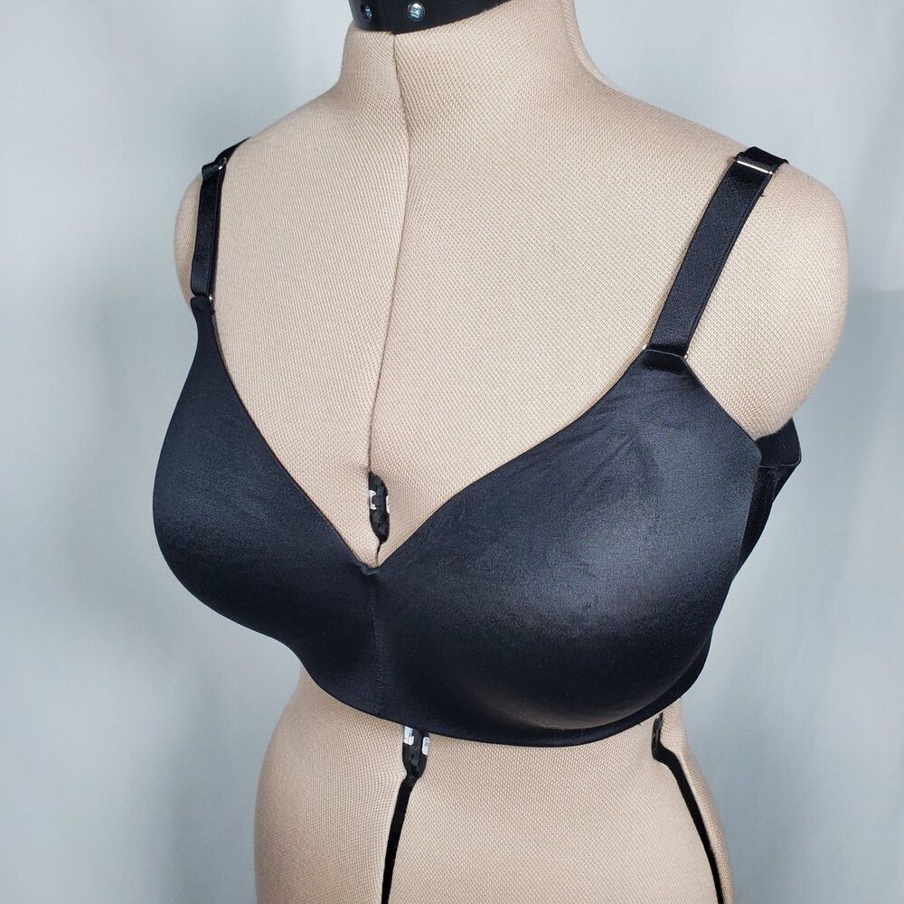 Soma Bra Size 38DD Black Vanishing Back Wireless Full Coverage Smoothing T-Shirt